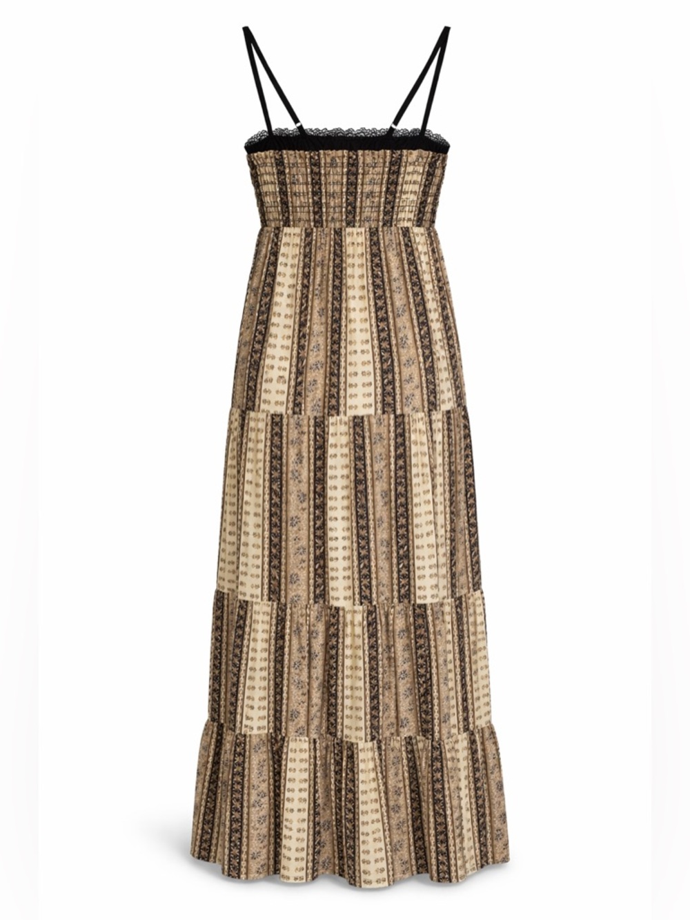 Bohemian Lace-Trim Maxi Dress with Black Bodice - Picture 4 of 4